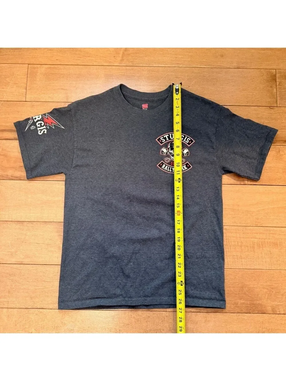 Vintage Hanes Sturgis 2014 74th‎ Anniversary Rally Week Graphic Tee Medium Gray
